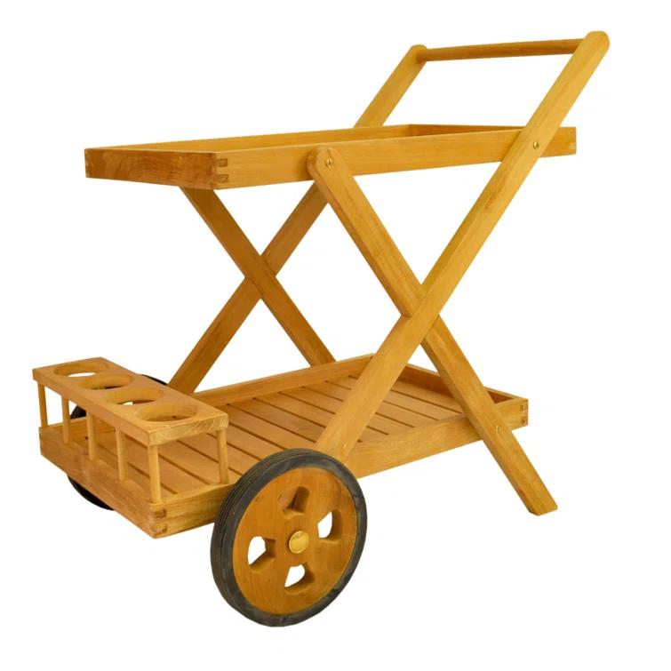 Anderson Teak Solid Wood Bar Cart