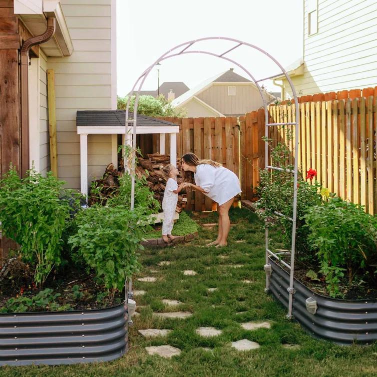 17" Tall 9 In 1 Modular Metal Outdoor Raised Garden Bed