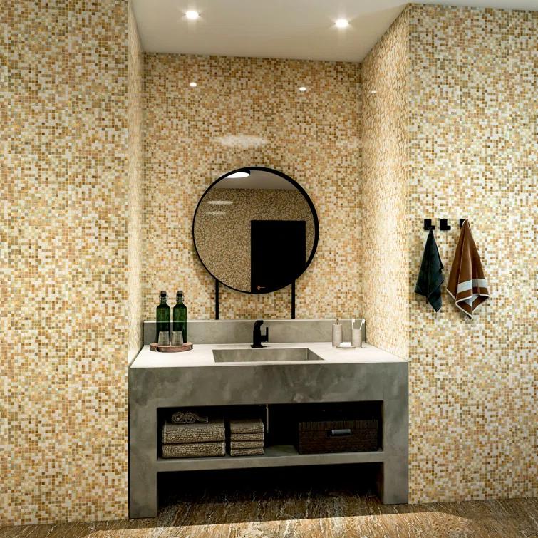Mingles 0.6" x 0.6" Glass Mosaic Grid Wall & Floor Tile