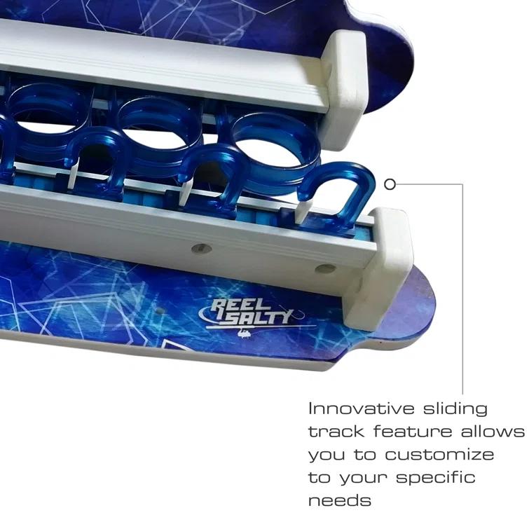 Reel Salty Saltwater 10 Rod Wall Rack - Sliding Track