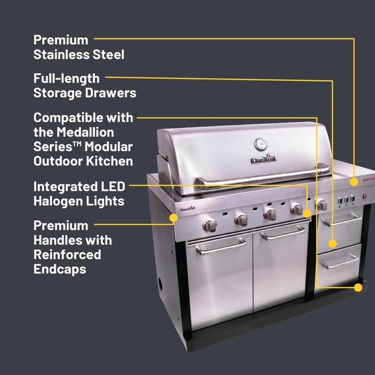 Charbroil Medallion Series Modular Outdoor Kitchen 5-Burner Infrared Gas Grill