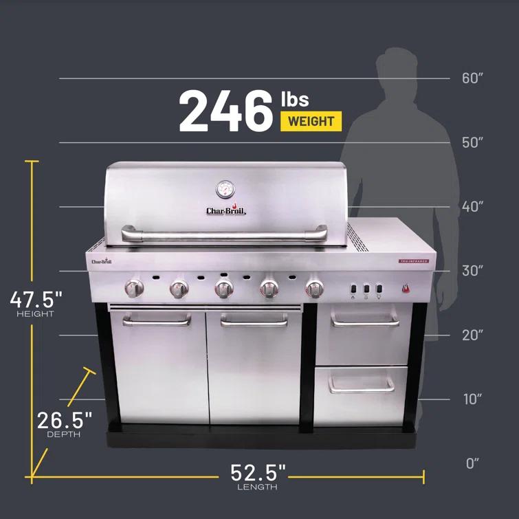 Charbroil Medallion Series Modular Outdoor Kitchen 5-Burner Infrared Gas Grill