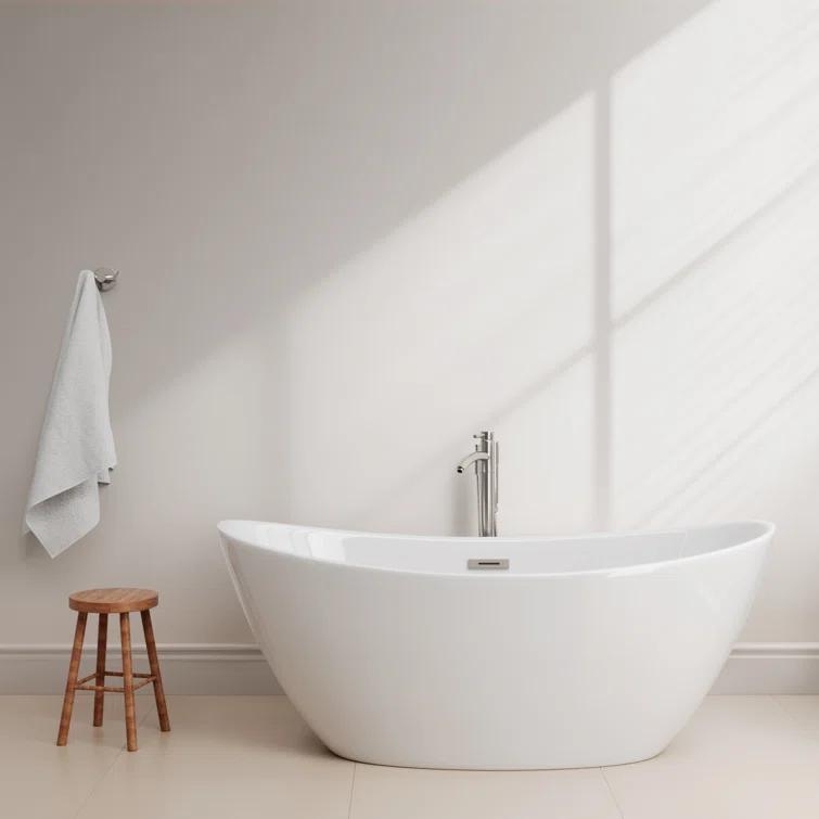 Dorrit 66" x 32" Freestanding Soaking Acrylic Bathtub