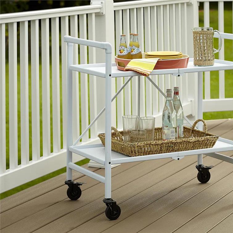 COSCO Indoor/Outdoor Folding Serving Cart with Wheels