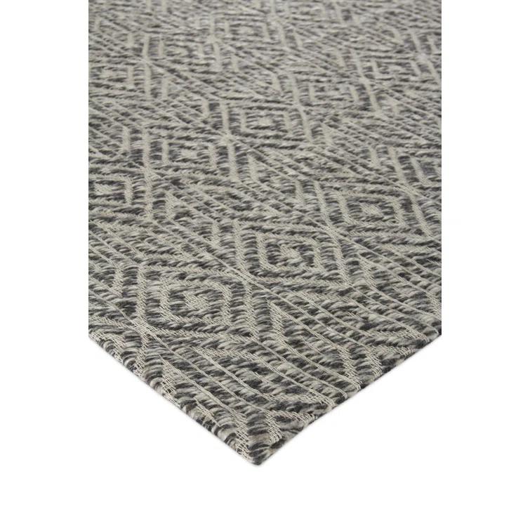 EXQUISITE RUGS Woven Earth Handmade Flatweave Wool Charcoal/Ivory Area Rug | Wayfair