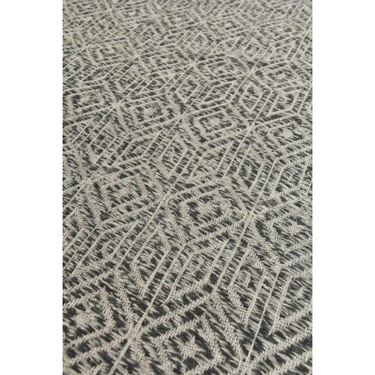 EXQUISITE RUGS Woven Earth Handmade Flatweave Wool Charcoal/Ivory Area Rug | Wayfair