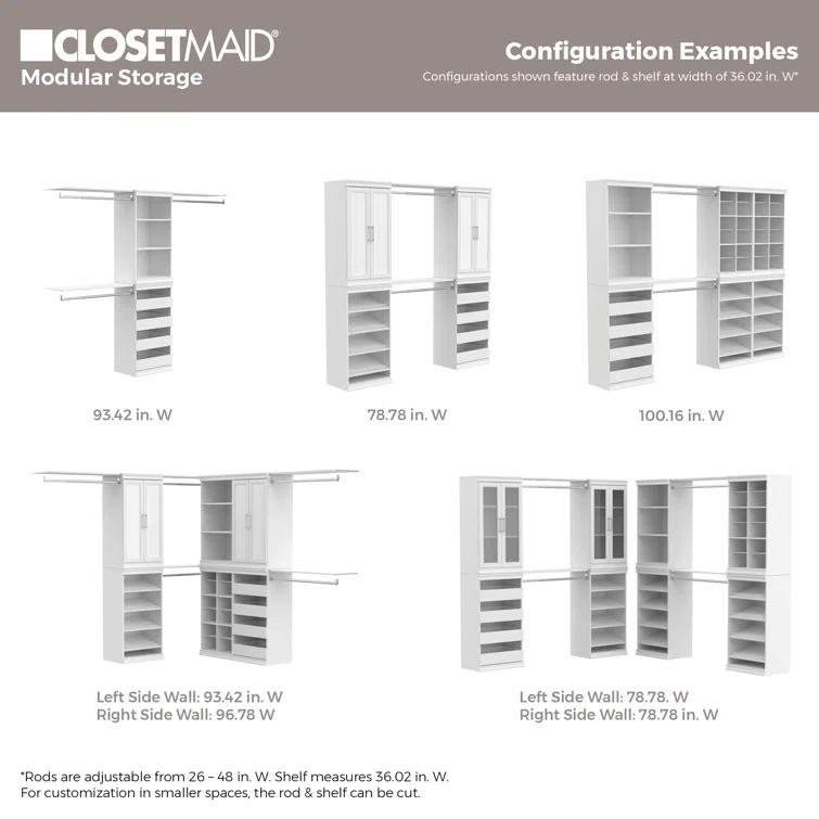 Modular Storage 36.02" W Shelf & Closet Rod