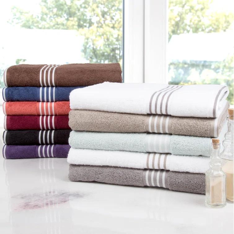 8PC Towel Set - 575GSM 100% Cotton Bathroom Essentials with 2 Bath Towels, 2 Hand Towels, 2 Washcloths, and 2 Fingertip cloths- Absorbent Sheets for Bath, Gym, Dorm and Spa by Lavish Home