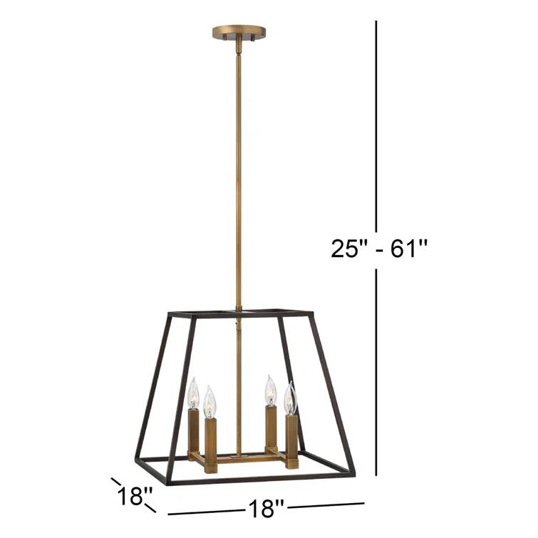 3334BZ-Hinkley Lighting-Fulton - 4 Light Medium Open Frame Pendant in Transitional-Industrial Style - 18 Inches Wide by 16.25 Inches High-Bronze