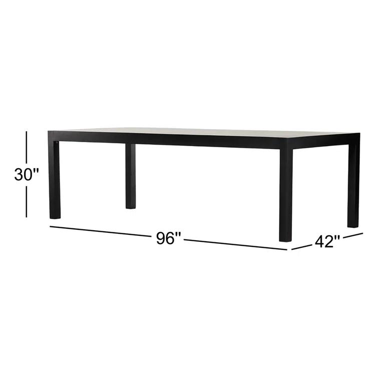 Black Wash Solid Wood Rectangular Dining Table for Eight