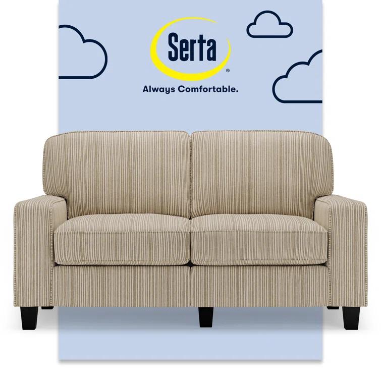 Serta Palisades 61" Track Arm Sofa, Easy Care Fabric, Soft Pillow Back, Pocket Coil Seat Cushions