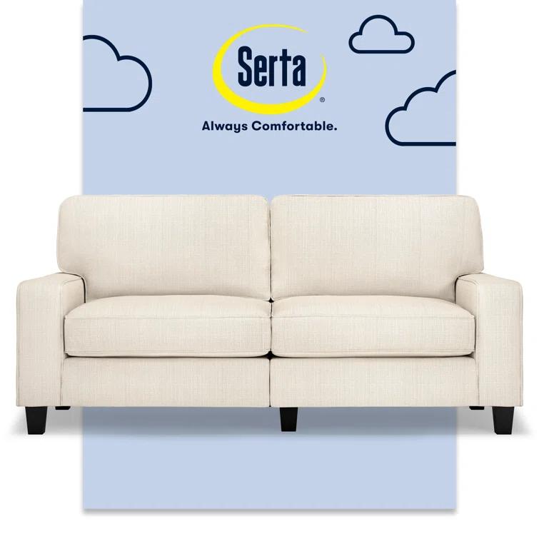 Serta Palisades 73" Track Arm Sofa, Easy Care Fabric, Soft Pillow Back, Pocket Coil Seat Cushions