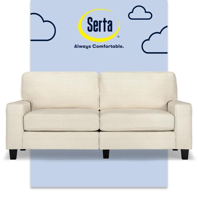 Serta Palisades 73" Track Arm Sofa, Easy Care Fabric, Soft Pillow Back, Pocket Coil Seat Cushions