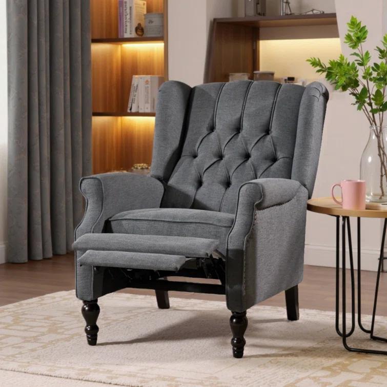 Willa Arlo™ Interiors Alta Traditional 28.5" Wide Manual Wingback Recliner Chair with Button-Tufted Diamond Stitching