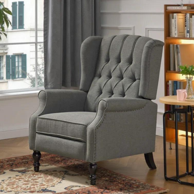 Willa Arlo™ Interiors Alta Traditional 28.5" Wide Manual Wingback Recliner Chair with Button-Tufted Diamond Stitching