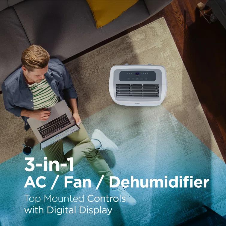 BLACK+DECKER 10,000 BTU SACC/CEC Portable Air Conditioner, 700 Sq. Ft. 14,000 BTU ASHRAE 128, White