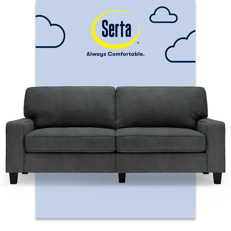 Serta Palisades 78" Track Arm Sofa, Easy Care Fabric, Soft Pillow Back, Pocket Coil Seat Cushions