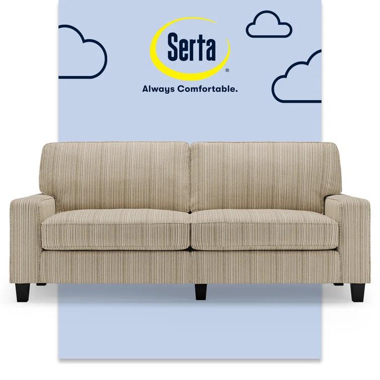 Serta Palisades 78" Track Arm Sofa, Easy Care Fabric, Soft Pillow Back, Pocket Coil Seat Cushions