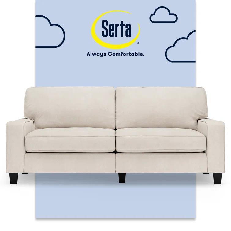 Serta Palisades 78" Track Arm Sofa, Easy Care Fabric, Soft Pillow Back, Pocket Coil Seat Cushions