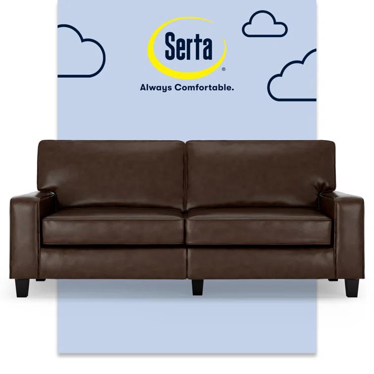 Serta Palisades 78" Track Arm Sofa, Easy Care Fabric, Soft Pillow Back, Pocket Coil Seat Cushions