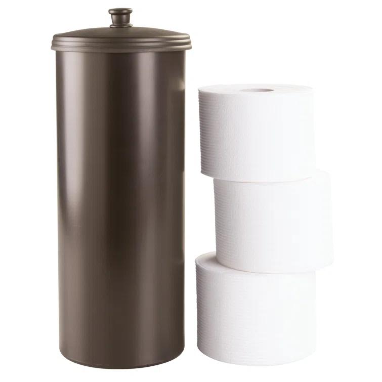iDesign Plastic Toilet Tissue Holder Stand, The Kent Collection - Hold 3 Rolls of Toilet Paper, 6.5" x 15.5"