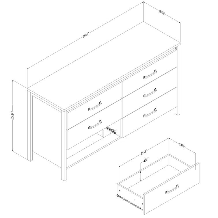 Gravity 6-Drawer Dresser