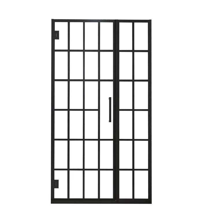 40" W x 72" H Wall Hinged Frameless Shower Door with Pattern Tempered Glass