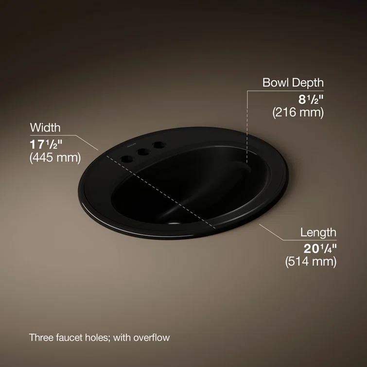 Pennington® Self-Rimming Drop-in Bathroom Sink with 4" Centers
