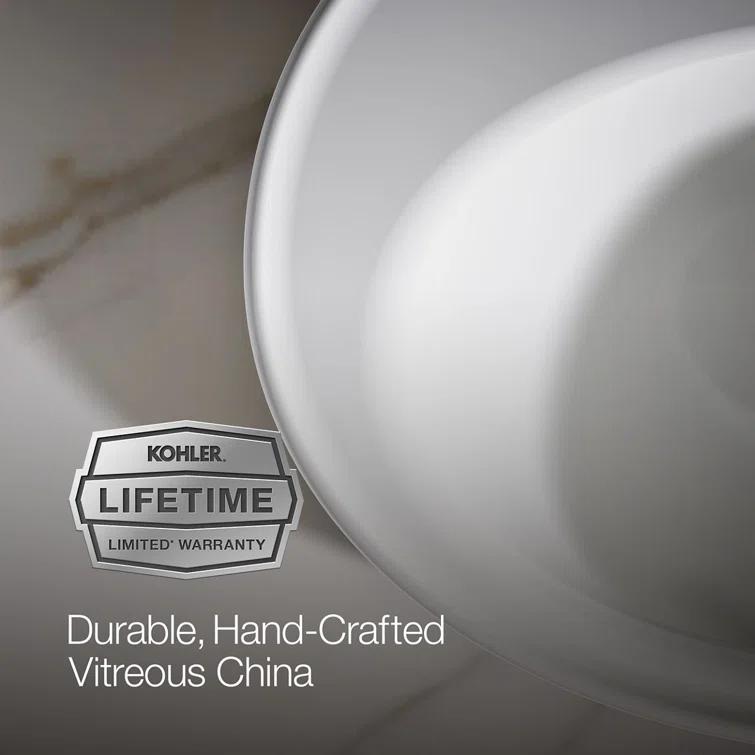 Serif® Ceramic Oval Drop-In Bathroom Sink with Overflow