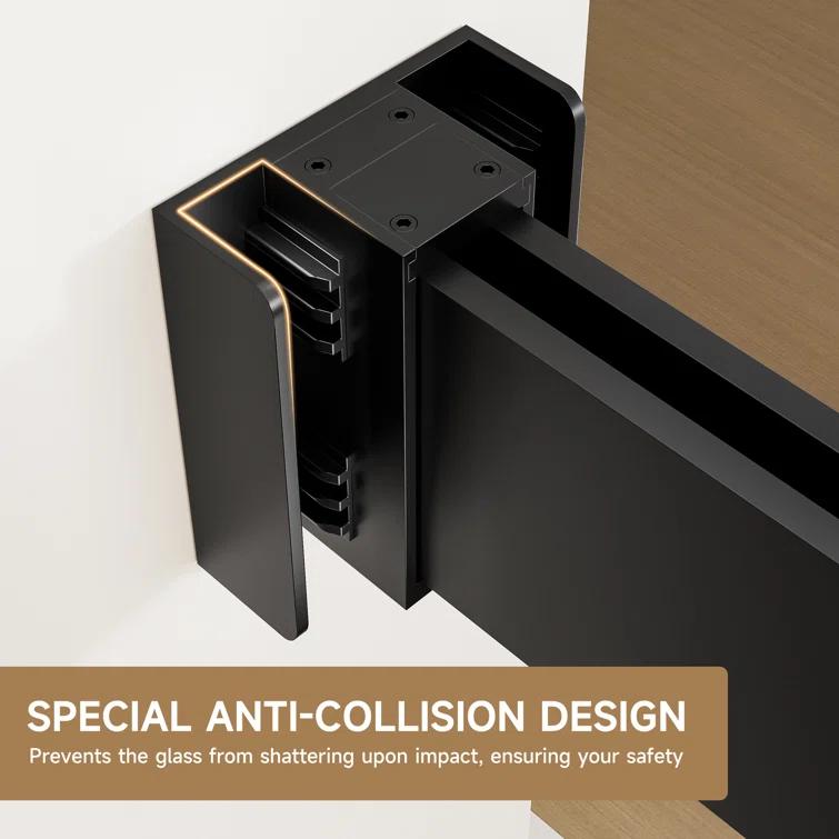 Rizzon 56-60 " W X 76 " H Double Sliding Frameless Shower Door  5/16" Tempered Glass, Stainless Steel Hardware | Wayfair