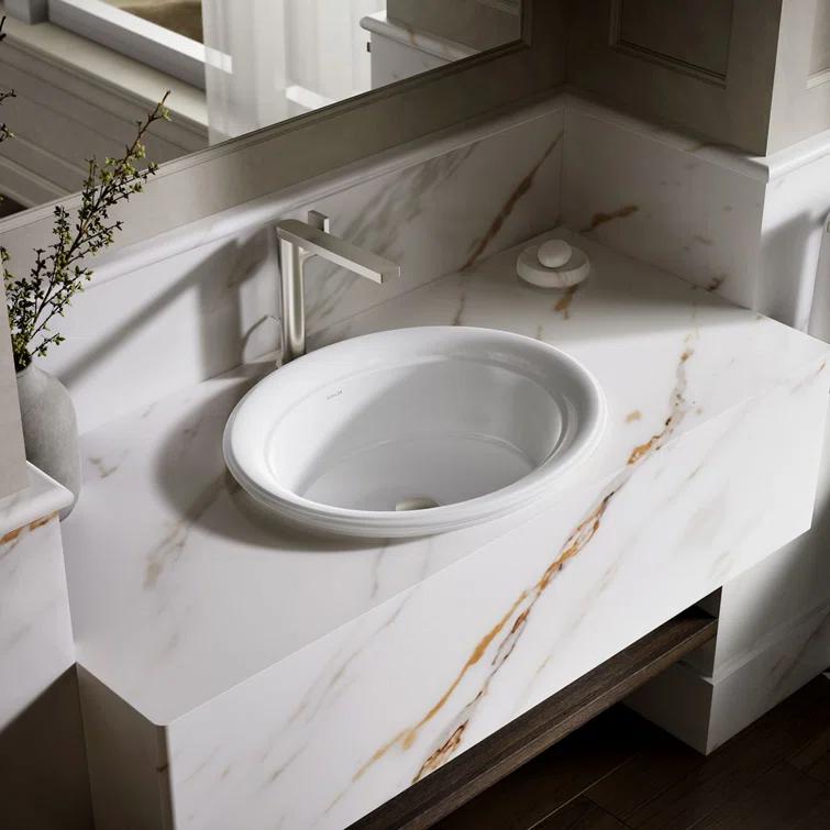 Artifacts 21 In. Oval Drop-In Bathroom Sink