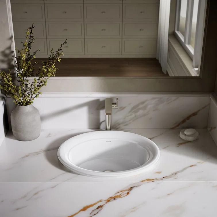 Artifacts 21 In. Oval Drop-In Bathroom Sink