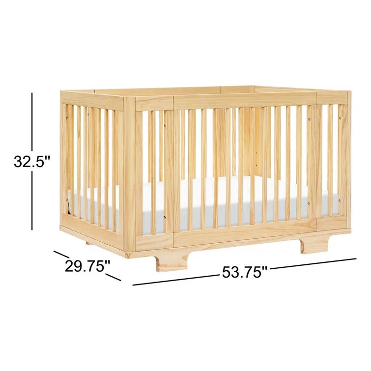 Babyletto Yuzu Natural Wood 8-in-1 Convertible Baby Crib with All Stages Conversion Kit