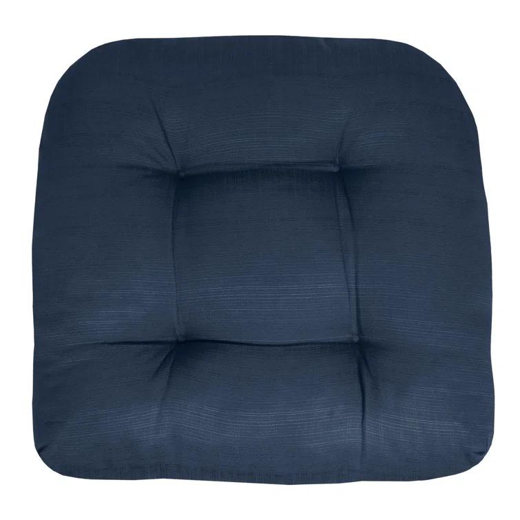 Premium Patio Tufted Outdoor Solid Chair Cushions, 19" x 19"