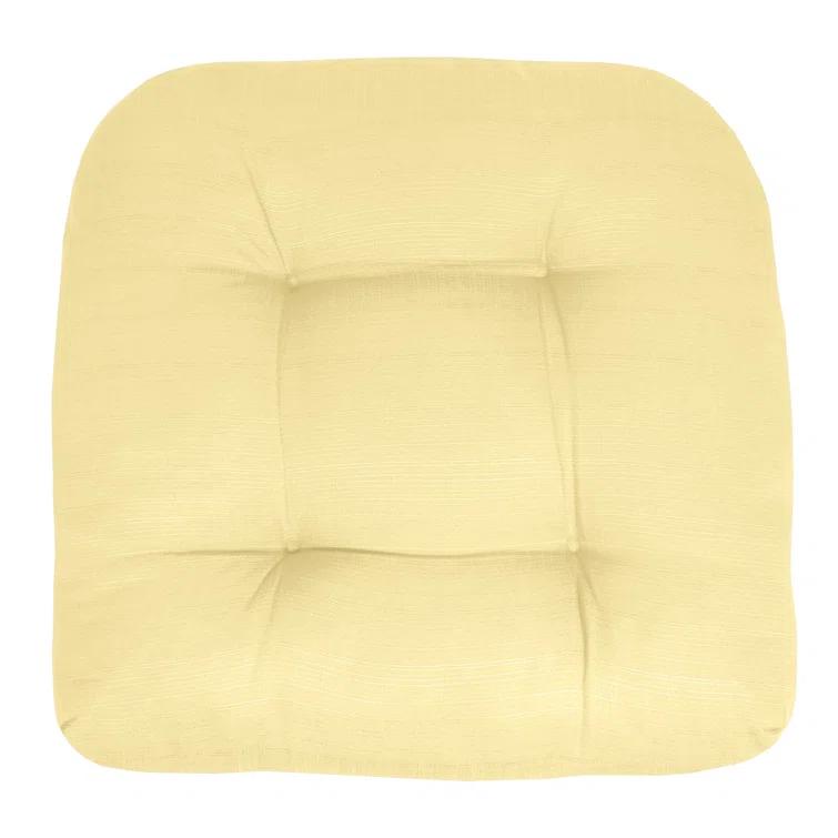Premium Patio Tufted Outdoor Solid Chair Cushions, 19" x 19"