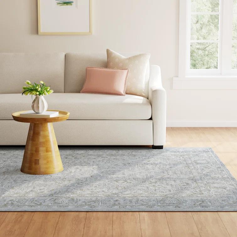 Cait Oriental Handmade Tufted Wool/Silk Denim/Taupe/Ivory Area Rug