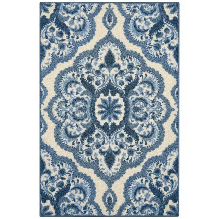 Hertel Floral Blue Area Rug