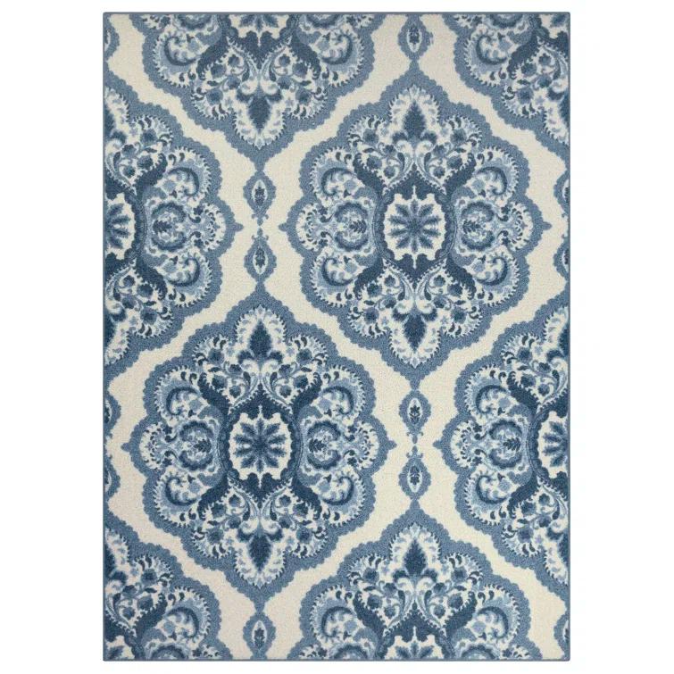 Hertel Floral Blue Area Rug