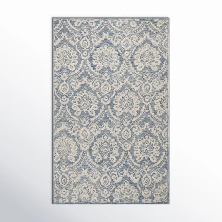 Tansy Handmade Wool Blue/Ivory Rug