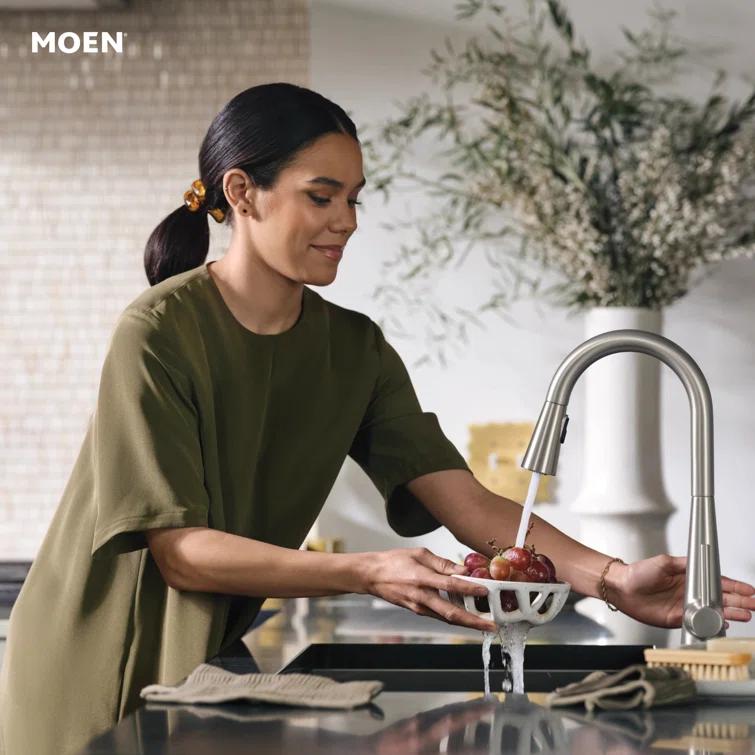 Moen Sleek MotionSense Wave Single Handle Pulldown Kitchen Faucet with Power Clean Technology
