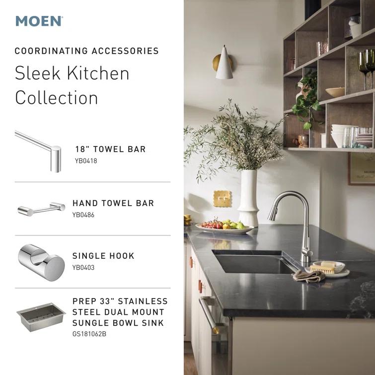 Moen Sleek MotionSense Wave Single Handle Pulldown Kitchen Faucet with Power Clean Technology