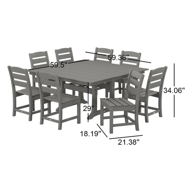 Lakeside 9-Piece Farmhouse Trestle Dining Set