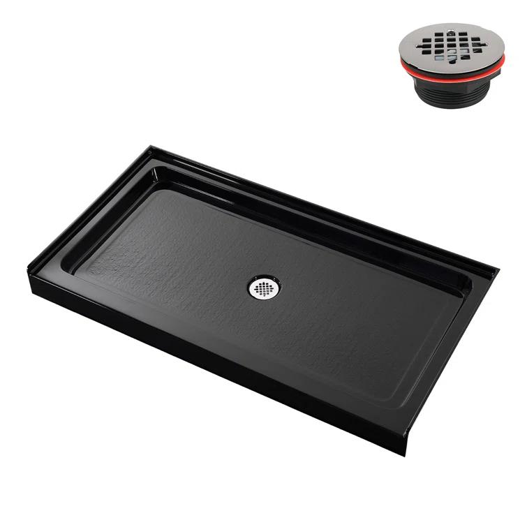 Streamline Bath Streamline 60 in. x 32 in. Alcove Acrylic Shower Base With Center Drain, Drain Included GB-516-68