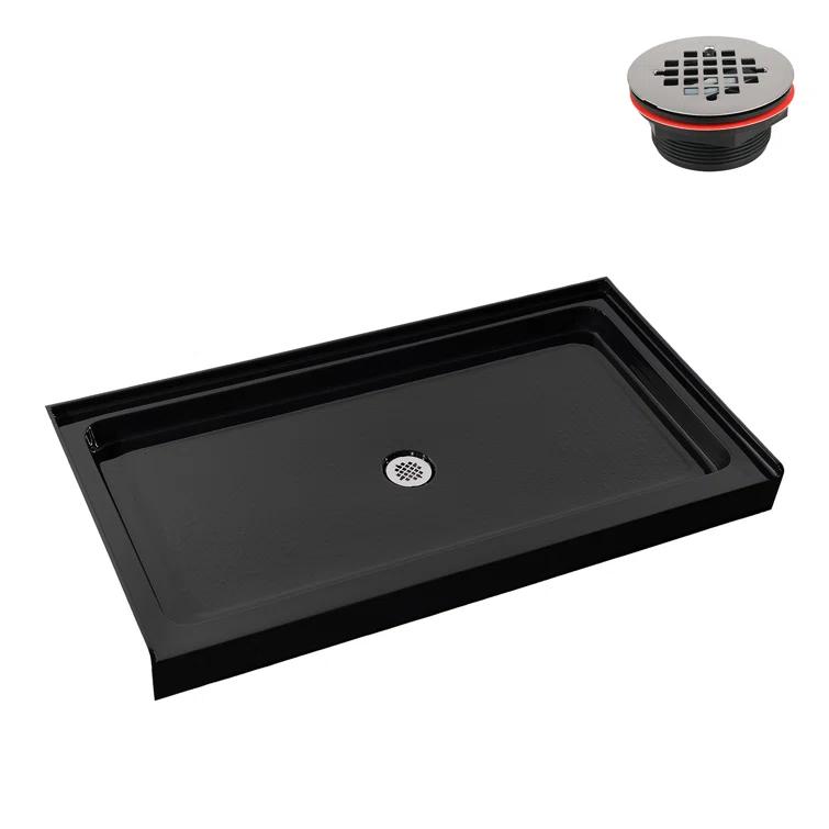 Streamline Bath Streamline 60 in. x 32 in. Alcove Acrylic Shower Base With Center Drain, Drain Included GB-516-68