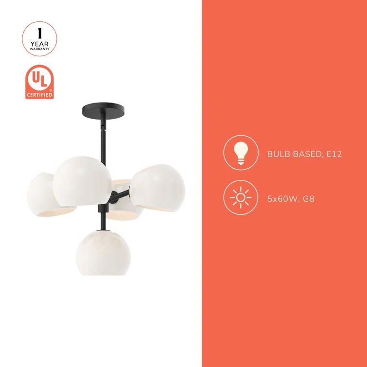 Willow 5 Light Metal Sputnik Chandelier