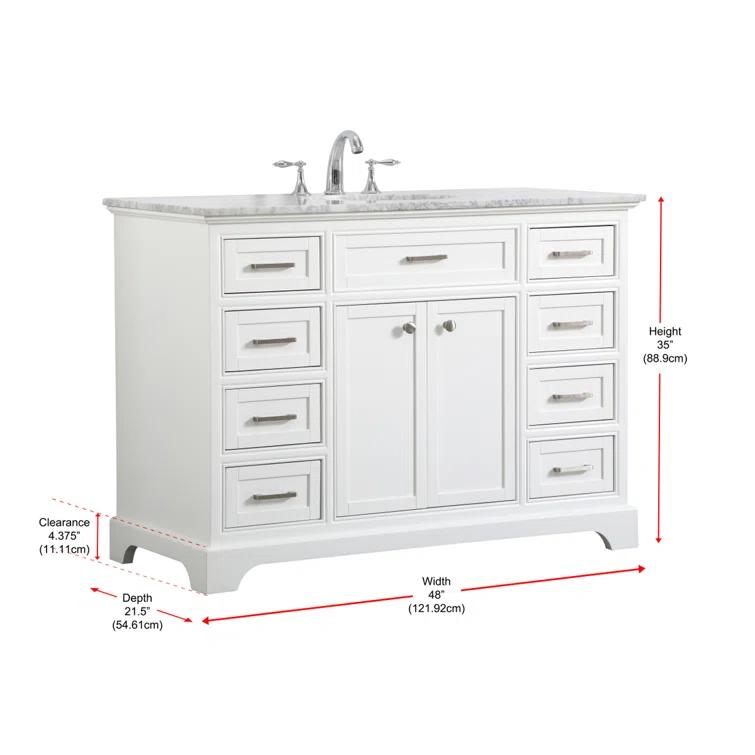 Birch Lane™ Hermes 48'' Single Bathroom Vanity with Marble Top