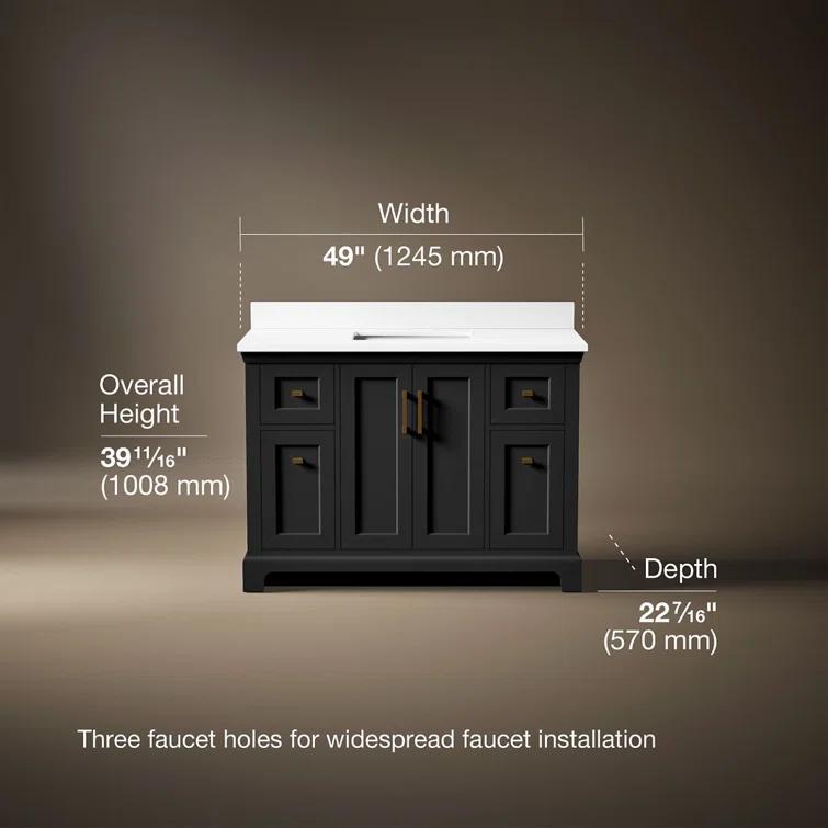 Charlemont 48 In. Bathroom Vanity Cabinet With Sink And Quartz Top