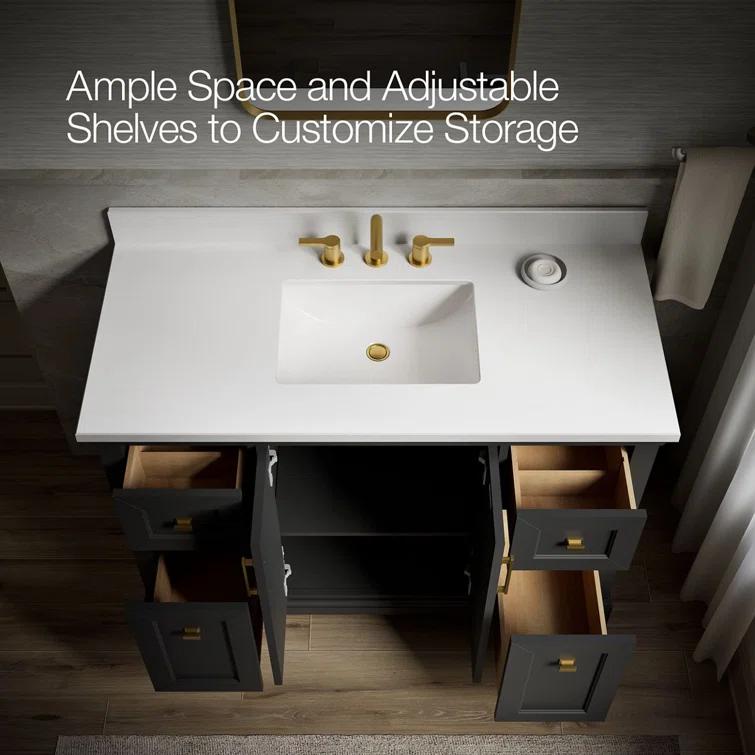 Charlemont 48 In. Bathroom Vanity Cabinet With Sink And Quartz Top