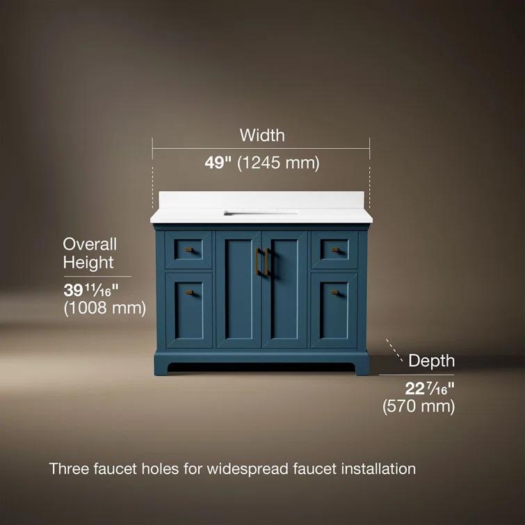 Charlemont 48 In. Bathroom Vanity Cabinet With Sink And Quartz Top