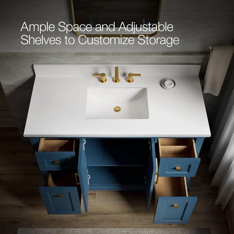 Charlemont 48 In. Bathroom Vanity Cabinet With Sink And Quartz Top